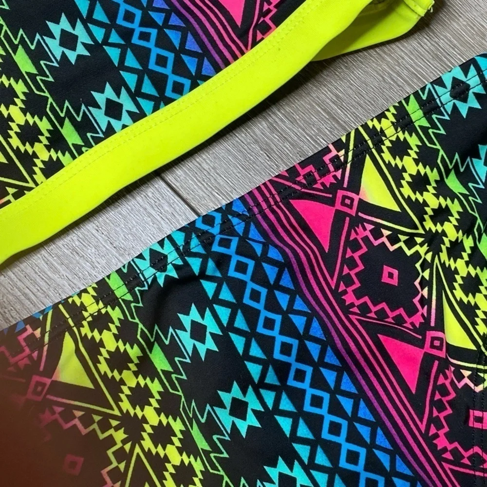 Justice Girl Bikini Top & Bottom Seimsuit Neon Set Size 10